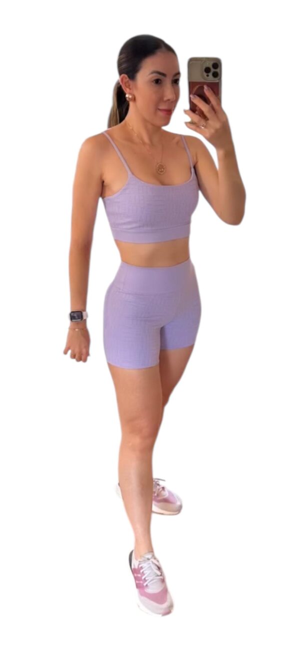Conjunto Her Short Alça Fina Lavanda